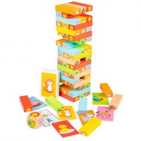 JOGO TORRE BLOCOS DE MADEIRA COM FIGURAS JOGO TORRE BLOCOS DE MADEIRA COM FIGURAS